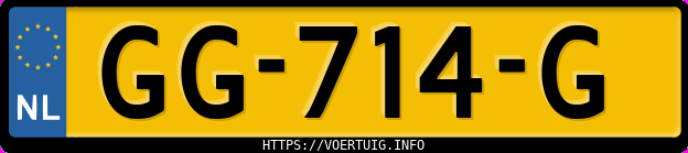 Kenteken afbeelding van GG714G, bruine Opel Meriva
