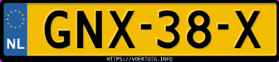 Kenteken afbeelding van GNX38X, witte Opel Crossland 12xe