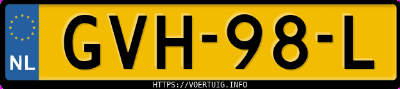Kenteken afbeelding van GVH98L, gele Opel Astra L 1.2 Lim