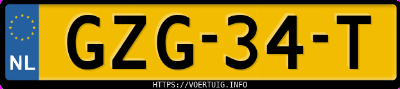 Kenteken afbeelding van GZG34T, witte Opel Astra L 1.2 Lim