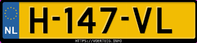 Kenteken afbeelding van H147VL, zwarte Opel AMPERA-E