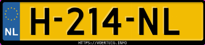 Kenteken afbeelding van H214NL, grijze Opel AMPERA-E