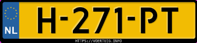 Kenteken afbeelding van H271PT, zwarte Opel Corsa F F12xel