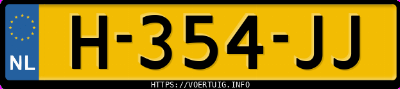 Kenteken afbeelding van H354JJ, zwarte Opel Zafira Tourer
