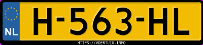 Kenteken afbeelding van H563HL, grijze Opel AMPERA-E
