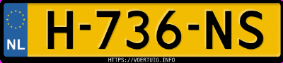 Kenteken afbeelding van H736NS, zwarte Opel AMPERA-E
