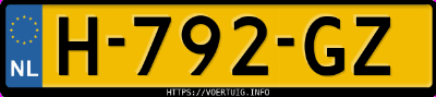 Kenteken afbeelding van H792GZ, grijze Opel AMPERA-E