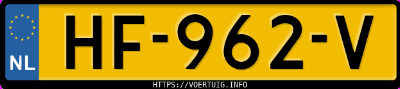 Kenteken afbeelding van HF962V, grijze Opel ASTRA+