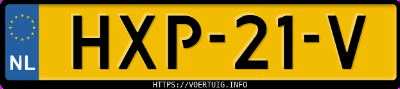 Kenteken afbeelding van HXP21V, grijze Opel Frontera