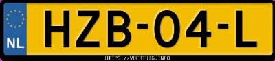 Kenteken afbeelding van HZB04L, blauwe Opel Crossland X 12xht
