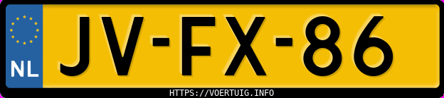 Kenteken afbeelding van JVFX86, blauwe Opel Astra Tailgate X16sz E2