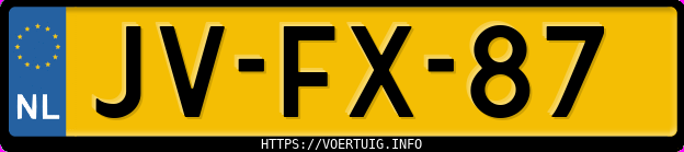 Kenteken afbeelding van JVFX87, rode Opel Astra Tailgate X16sz E2