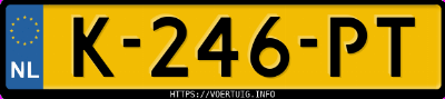 Kenteken afbeelding van K246PT, witte Opel Movano