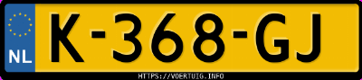 Kenteken afbeelding van K368GJ, oranje Opel Corsa F F12xel
