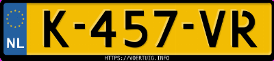 Kenteken afbeelding van K457VR, witte Opel Movano