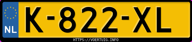 Kenteken afbeelding van K822XL, zwarte Opel Mokka