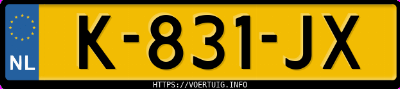 Kenteken afbeelding van K831JX, witte Opel Corsa Corsa-E