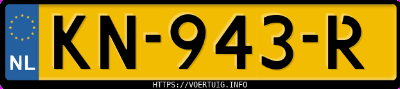 Kenteken afbeelding van KN943R, zwarte Opel Astra