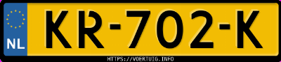 Kenteken afbeelding van KR702K, grijze Opel Karl / Viva 10xe