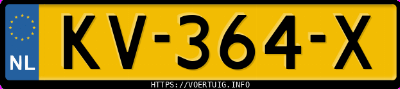Kenteken afbeelding van KV364X, grijze Opel ASTRA+