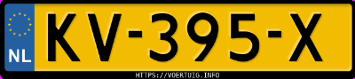 Kenteken afbeelding van KV395X, zwarte Opel Zafira Tourer C 14net