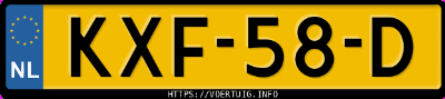 Kenteken afbeelding van KXF58D, zwarte Opel CORSA-E Corsa E B14xel