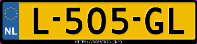 Kenteken afbeelding van L505GL, witte Opel Mokka Mokka-E