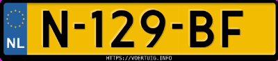 Kenteken afbeelding van N129BF, zwarte Opel Meriva