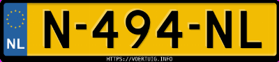 Kenteken afbeelding van N494NL, witte Opel Movano