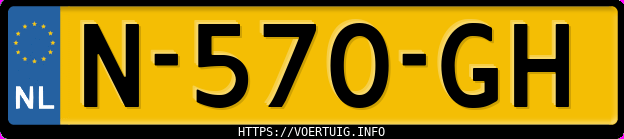 Kenteken afbeelding van N570GH, grijze Opel Zafira