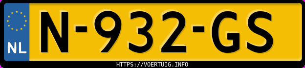 Kenteken afbeelding van N932GS, oranje Opel Corsa