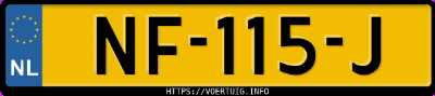 Kenteken afbeelding van NF115J, grijze Opel Karl / Viva 10xe