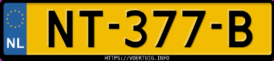 Kenteken afbeelding van NT377B, zwarte Opel Adam