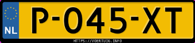 Kenteken afbeelding van P045XT, zwarte Opel Corsa F F12xel