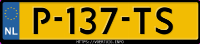 Kenteken afbeelding van P137TS, oranje Opel Corsa Corsa-E
