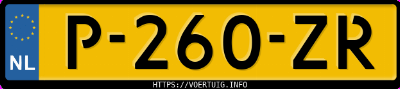 Kenteken afbeelding van P260ZR, witte Opel MOVANO-2 2.5cdti/88kw-E4 3.3t L2h2 Tecshift