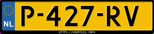 Kenteken afbeelding van P427RV, gele Opel Astra