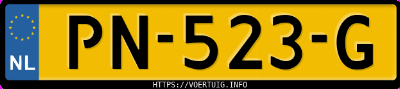 Kenteken afbeelding van PN523G, grijze Opel CORSA-E Corsa E B14xel