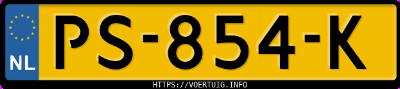 Kenteken afbeelding van PS854K, zwarte Opel Astra Sports Tourer+