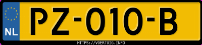 Kenteken afbeelding van PZ010B, grijze Opel Meriva