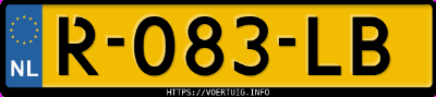 Kenteken afbeelding van R083LB, witte Opel Corsa F F12xel