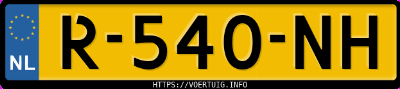 Kenteken afbeelding van R540NH, zwarte Opel Corsa F F12xel