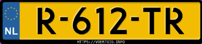 Kenteken afbeelding van R612TR, witte Opel Corsa Corsa-E