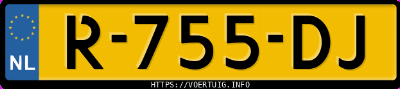 Kenteken afbeelding van R755DJ, zwarte Opel Grandland 12xht