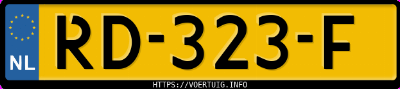 Kenteken afbeelding van RD323F, grijze Opel AMPERA-E