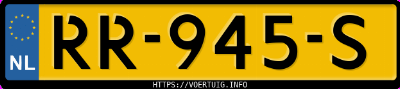 Kenteken afbeelding van RR945S, zwarte Opel AMPERA-E