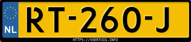 Kenteken afbeelding van RT260J, blauwe Opel AMPERA-E
