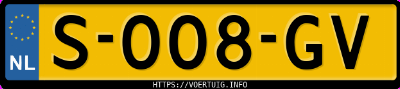 Kenteken afbeelding van S008GV, grijze Opel Corsa