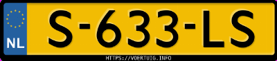 Kenteken afbeelding van S633LS, oranje Opel Corsa F F12xel
