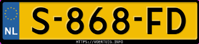 Kenteken afbeelding van S868FD, zwarte Opel Corsa F F12xel
